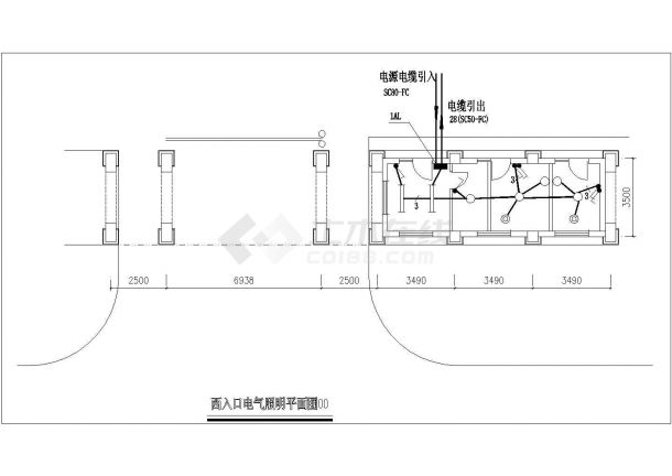 某广场西入口电气设计cad详细施工图-图一