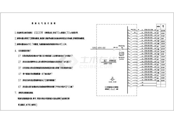 某景观工程电气设计cad全套施工图（含设计说明）-图一