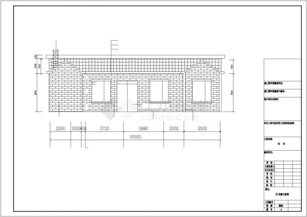 西安市南郊地区某220平米单层框架结构民宿住宅楼建筑设计CAD图纸-图二