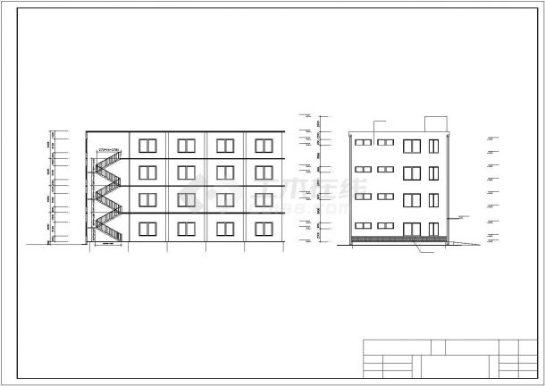 重庆市某木材制造厂3500平米四层框架生产车间建筑结构设计CAD图纸-图二