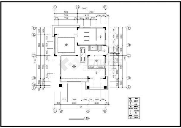 290平米3层砖混结构单体别墅平面+屋顶花园设计CAD图纸-图一