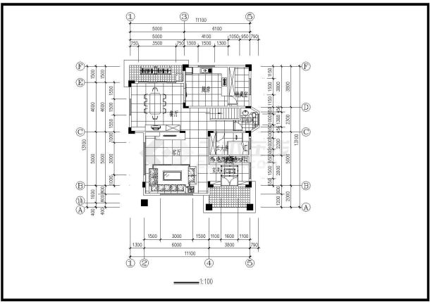 290平米3层砖混结构单体别墅平面+屋顶花园设计CAD图纸-图二