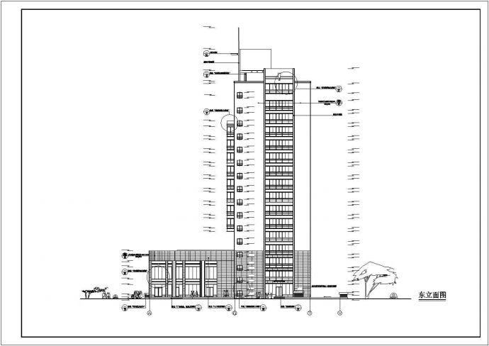上海市徐汇区某15层框架结构商业办公楼全套建筑设计CAD图纸_图1
