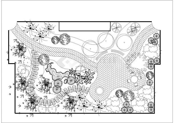 重庆市星洲大厦写字楼屋顶景观花园平面绿化设计CAD图纸-图一