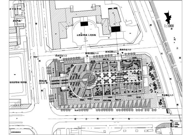 顺德市某家居批发市场的屋顶景观花园平面绿化设计CAD图纸-图二