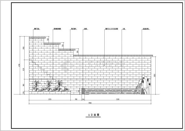 廊坊市某小区高层住宅楼屋顶景观花园平立面绿化设计CAD图纸-图二