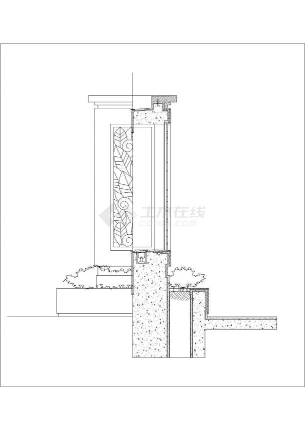 某现代风格景观灯柱设计cad建筑施工详图-图二