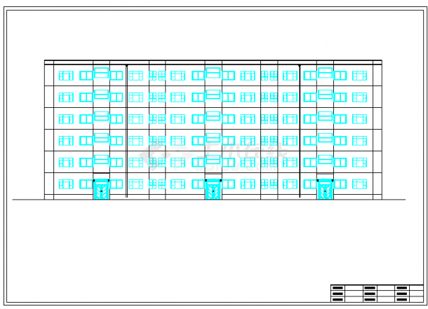 北京某小区3300平米左右3层砖混结构住宅楼CAD建筑结构设计图纸-图二