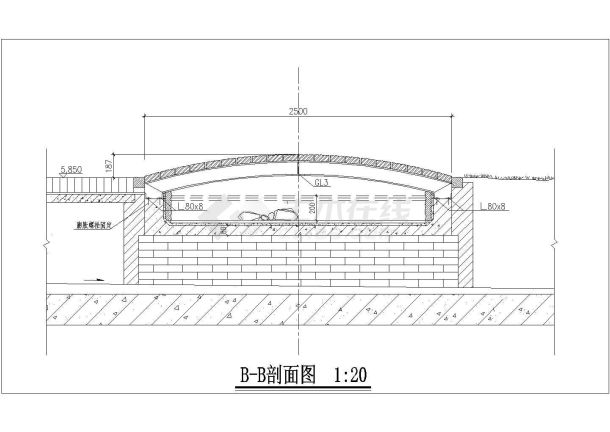 某景观拱桥设计cad建筑施工详图-图一