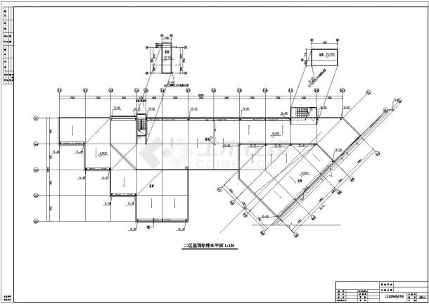 8层办公楼给排水施工CAD图纸（气体灭火）-图二