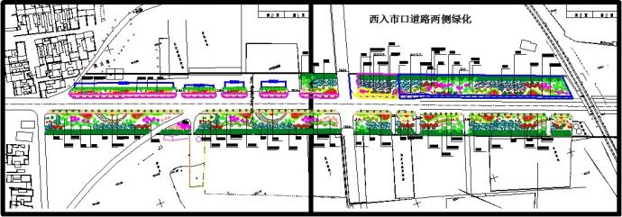 某城市入市口道路两侧绿化设计施工CAD图纸_图1