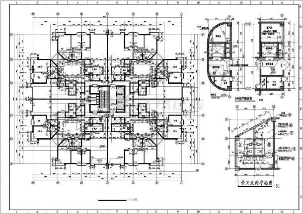 电子工厂高层的员工住宅楼全套建施设计cad图纸(含截水沟断面图)-图二