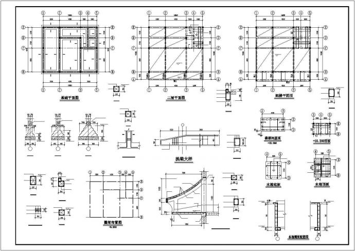 济南市某小区2层砖混结构单体别墅建筑结构设计CAD图纸（含阁楼）_图1