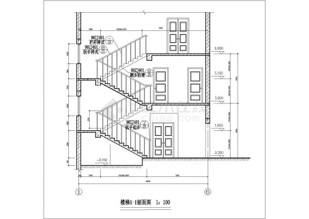 上海市普陀区某小区420平米3层框架结构单体别墅建筑设计CAD图纸-图二