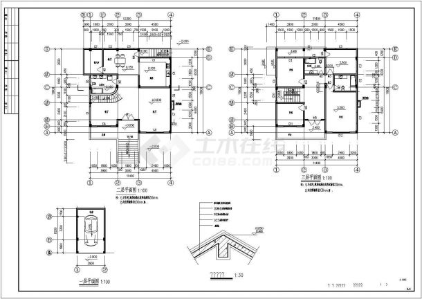 东南亚风格多层别墅建筑设计施工图-图一