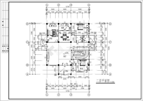 四层地中海风格别墅全套建筑设计施工图-图二