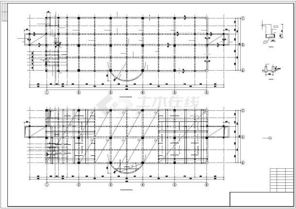 长54.64米宽14.7米5层框架客运站综合楼结构施工图-图一