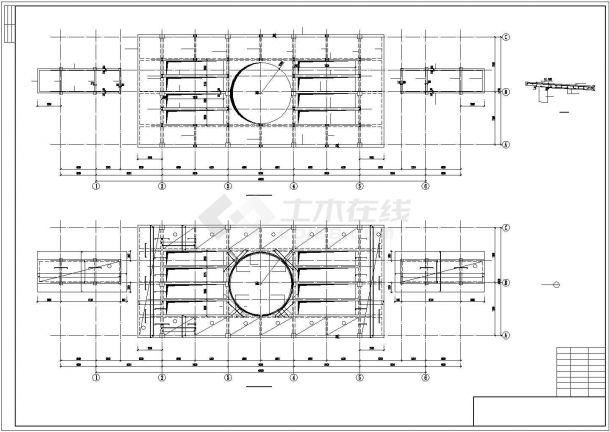 长54.64米宽14.7米5层框架客运站综合楼结构施工图-图二