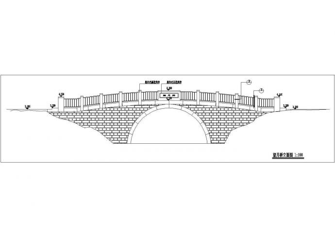 望月桥设计cad建筑施工详图_图1