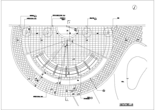 某景观休息平台设计cad建筑施工详图-图一