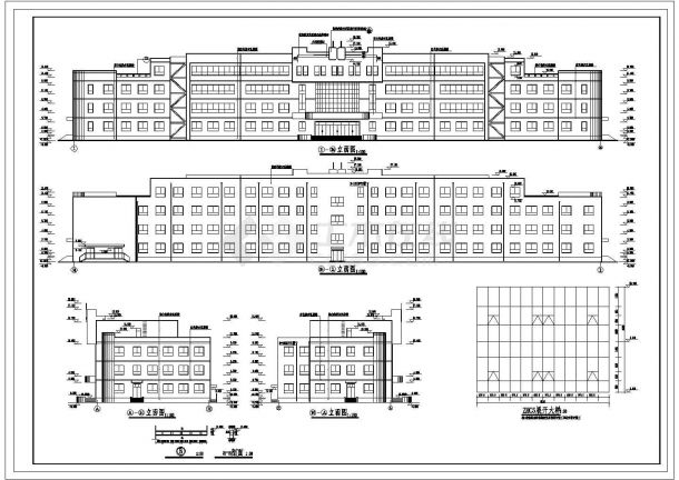 珠海市某中学6200平米4层框架结构教学综合楼建筑设计CAD图纸-图一