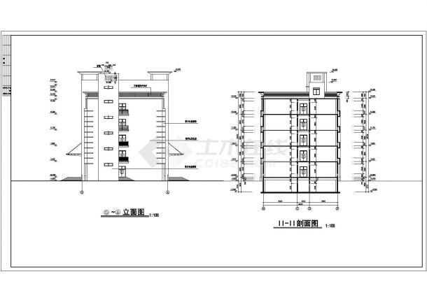 镇江市某中学8100平米五层框架结构教学综合楼建筑设计CAD图纸-图一