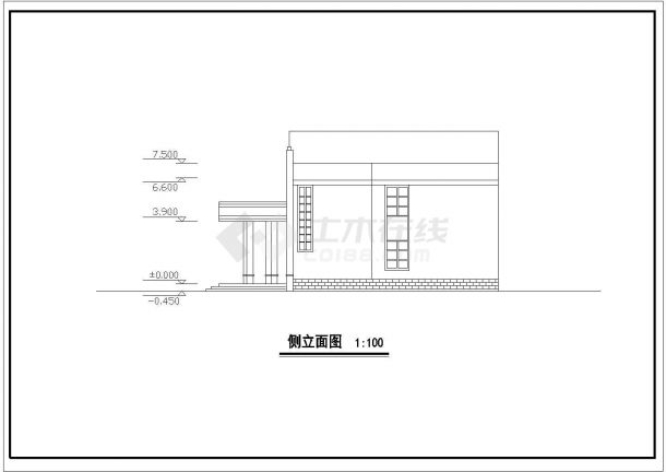 长62.4米 宽12.6米 2层1202.1平米汽车客运站设计建筑图-图一