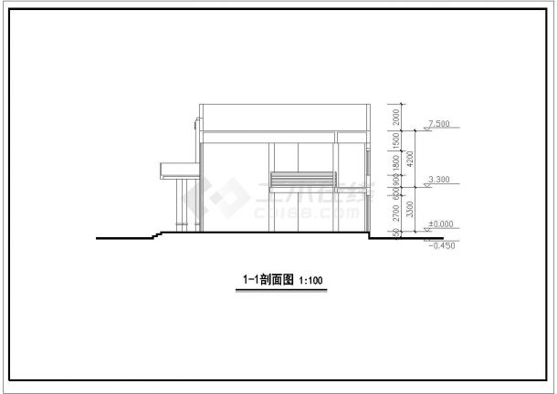 长62.4米 宽12.6米 2层1202.1平米汽车客运站设计建筑图-图二