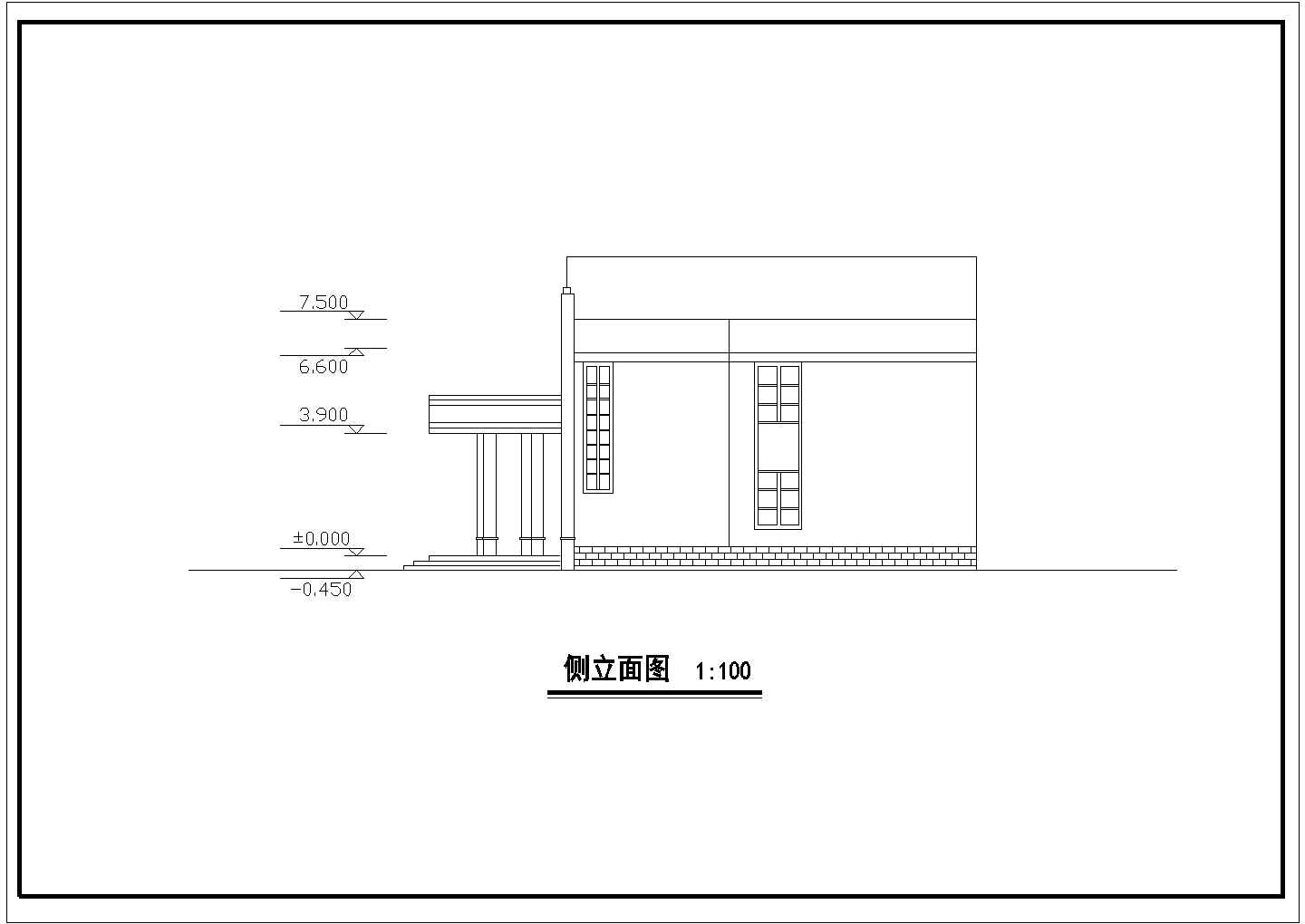 长62.4米 宽12.6米 2层1202.1平米汽车客运站设计建筑图