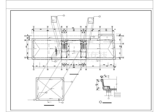 某六层综合楼建筑设计CAD平面布置参考图-图一