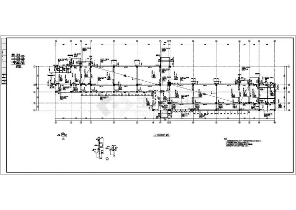 西安某大学框架教学楼结构图CAD-图二