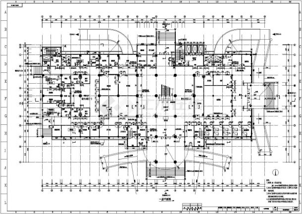 湖北省某市中心医院综合楼全套施工CAD图纸-图二
