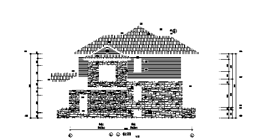 某二层美式别墅建筑施工cad图(带效果图，地下室设计，共七张)-图二
