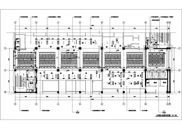 浙江省某市甲级医院4F装修施工CAD图纸-图一