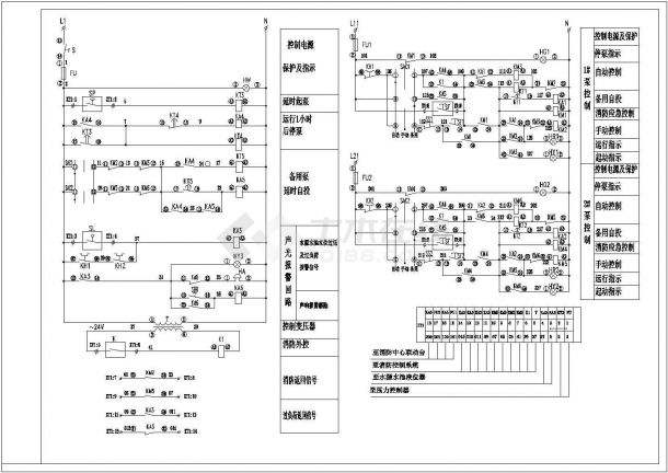 消防泵、喷淋泵电控原理图CAD-图二