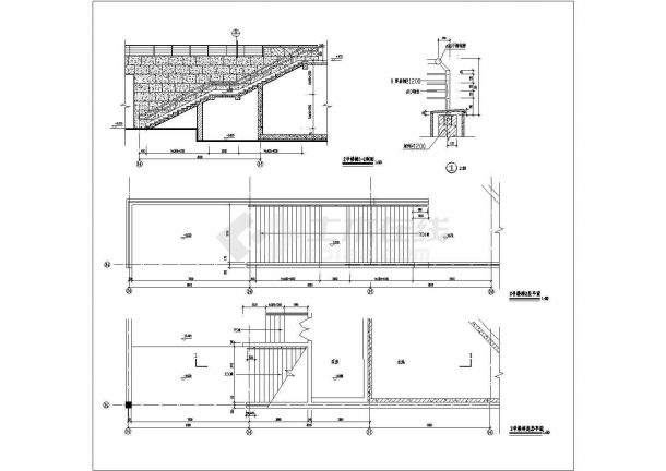某景点楼梯设计cad建筑施工详图（含2套设计）-图二
