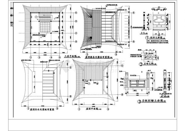 某城文昌阁古建筑壮观施工图-图一