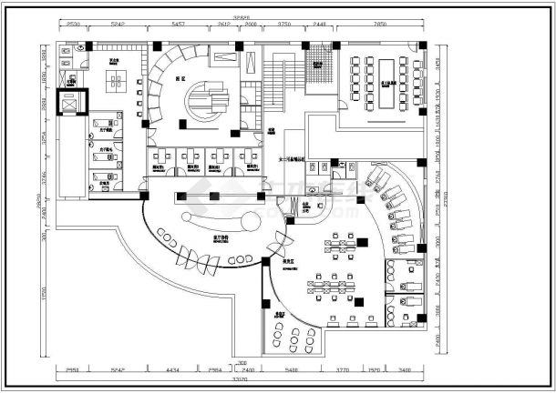 浙江省杭州市某金融会议中心装修施工设计CAD图-图二