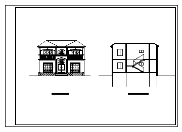 二层砖混结构坡屋顶住宅楼建筑设计cad图(带效果图，共十张)-图二