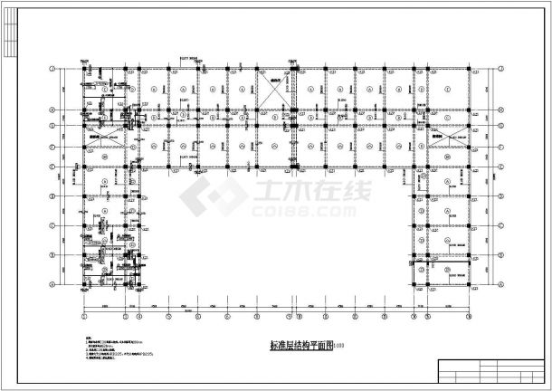 唐山市某艺术培训学院5层框架结构教学楼全套结构设计CAD图纸-图一
