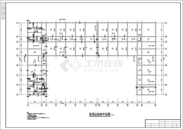 唐山市某艺术培训学院5层框架结构教学楼全套结构设计CAD图纸-图二