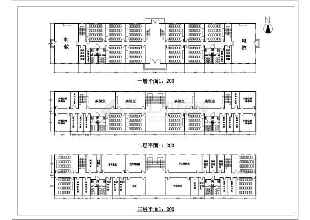 某学校教学楼设计全套施工cad图-图二