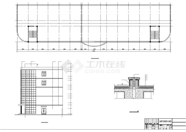 长春市第六中学5层框架结构教学综合楼全套建筑设计CAD图纸-图二