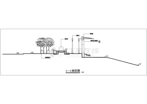 某景观栈台设计cad建筑施工详图（甲级院设计）-图一