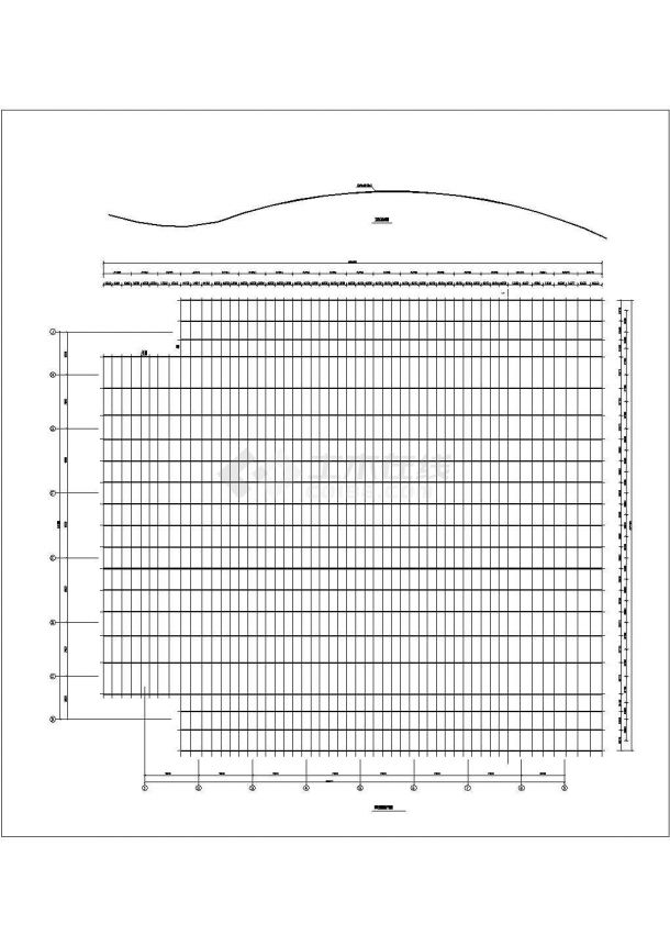 体育馆网架结构设计cad施工图-图一