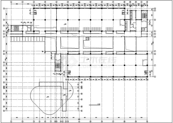 扬州科技大学1.8万平米6层框架结构图书馆全套平面设计CAD图纸-图二
