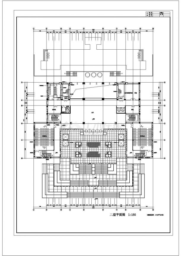 华南理工大学17层框架结构技术教学楼建筑设计CAD图纸（含总图）-图二