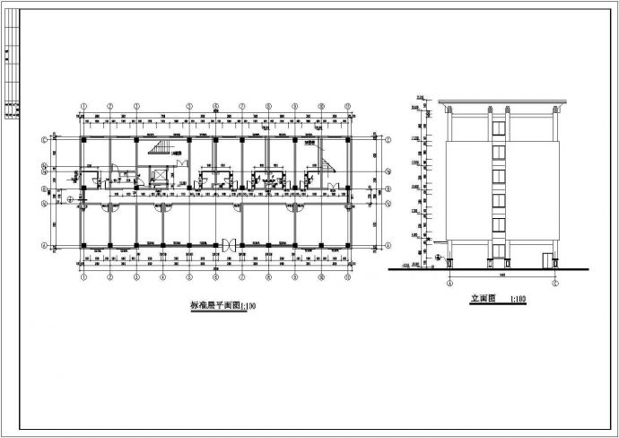 长38.28米 宽16.68米 6层3800平米框架小型办公楼建筑结构施工图_图1