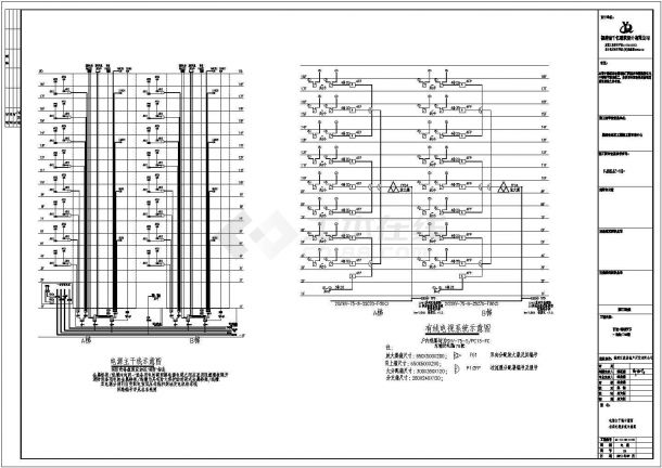 福建晋江某多层住宅楼配电设计cad全套电气施工图（含设计说明，含弱电设计，含消防设计）-图二