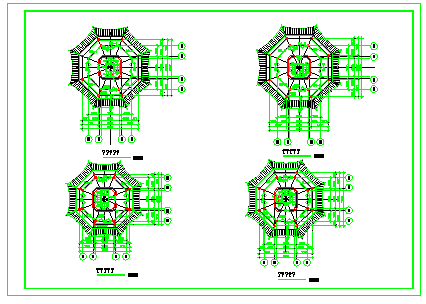 古代建筑七层塔设计cad结构施工图-图二
